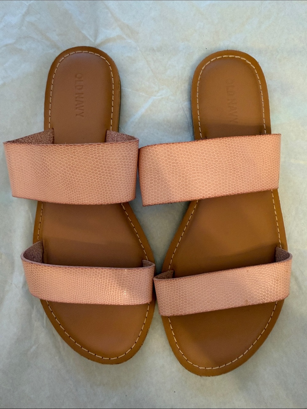 Old Navy Blush Pink Double-Strap Slide Sandals